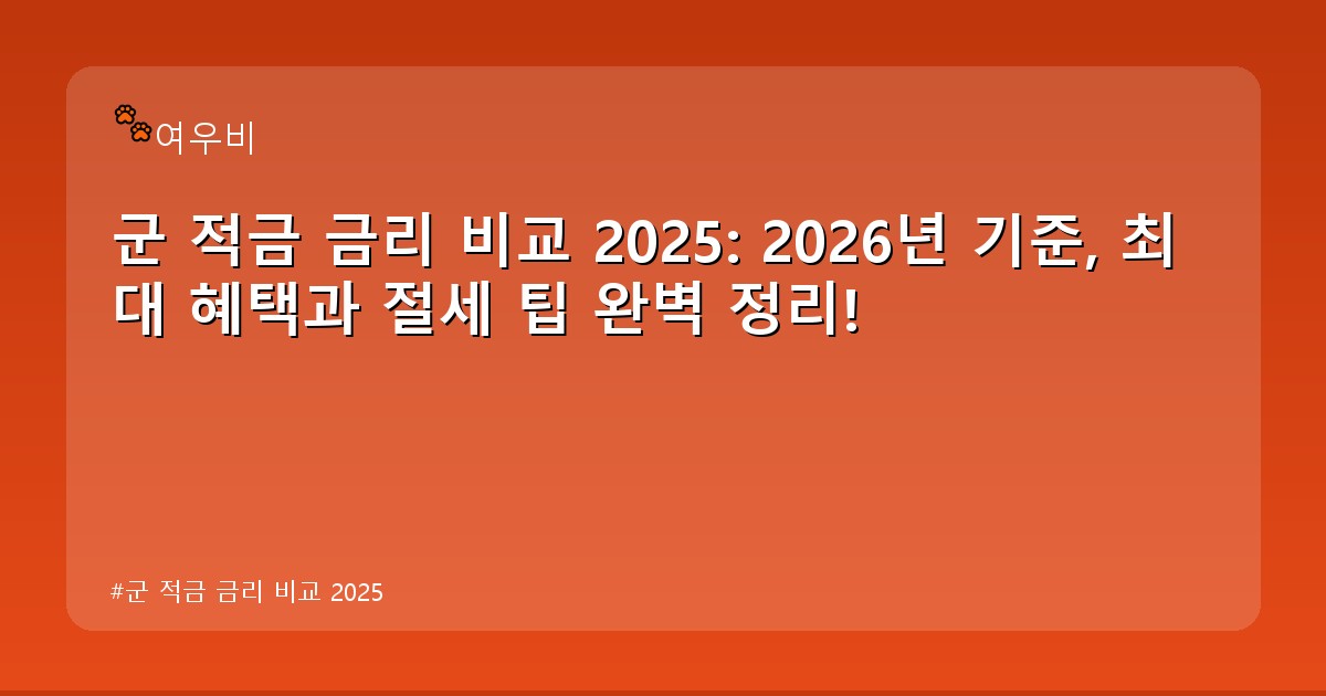 군 적금 금리 비교 2025 - money.whcksdid.kr 캐릭터